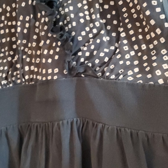 Bcbg navy blue white square blouse - Picture 4 of 5